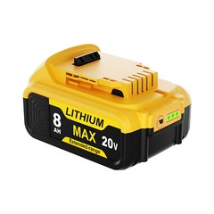 Combo 2-Pack 8.0Ah Replacement Battery & Charger Capacity for DEWALT 20V Tools