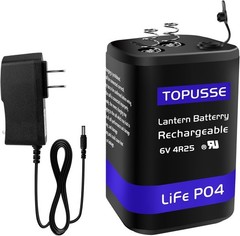 Rechargeable 6V Lantern Battery LiFePO4 4.5AH with Charger 1500+ Cycles