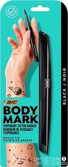 1 Count Bic BodyMark Temporary Brush Tip Tattoo Markers, black, 0.07 Fl Oz