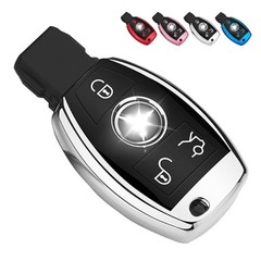 for Mercedes Benz Key Fob Cover, Key Fob Case for Type A A: Black – Silver