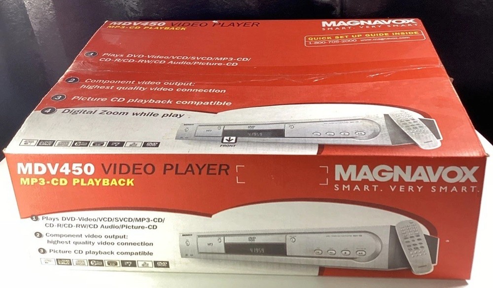Magnavox DVD Player MDV450SL21 New In Box Never Opened MP3 Picture CD 2008