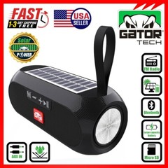 Bluetooth Wireless Portable Speaker Solar Power Stereo Bass USB SD FM Radio LOUD