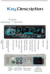 Radio Car Stereo 1 Din Bluetooth MP3 Player FM Receiver AUX USB TF BT Head Unit