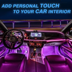 Upgrade 6 in 1 Ambient Strips 16 Million Color RGB LED Car Interior Light Kit US