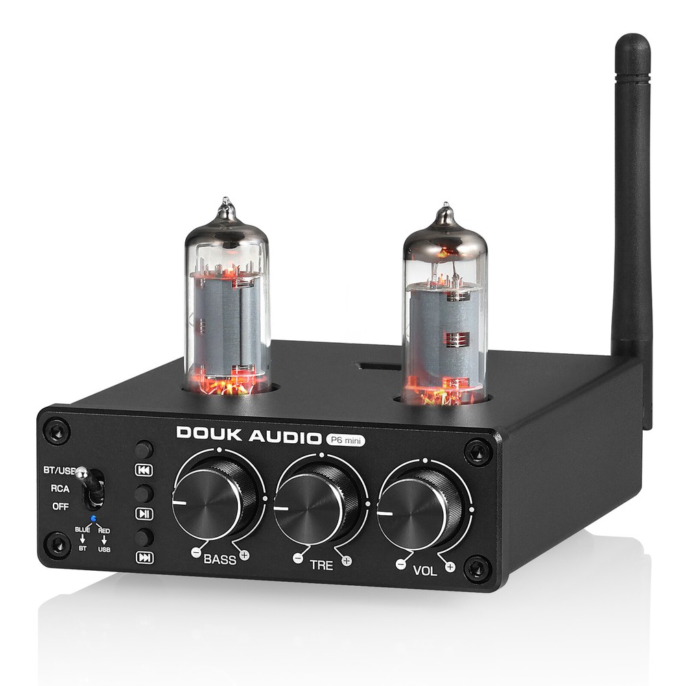 HIFI Tube Preamp with Bluetooth 5.0 Speaker Receiver Stereo Audio Amp USB Player