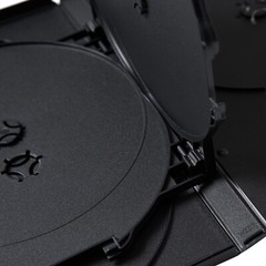 5 Standard 14mm Multi Hold 6 Disc Six CD DVD Black Case Movie Box 2 Trays