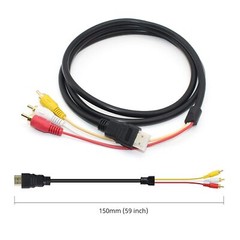 1080P HDMI Male to 3 RCA S-video AV Audio Cable Cord Adapter for TV HDTV DVD US