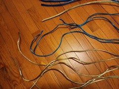 ROCKFORD FOSGATE 4 AWG 8 AWG BLUE SILVER POWER OR GROUND WIRE BLUE 48 + FEET