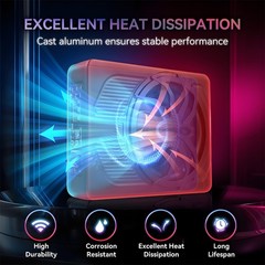 800W Wireless 10” Slim Under Seat Powered Car Subwoofer w/Built-in Amplifier