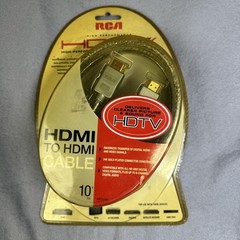 RCA HDMI to HDMI Cable 10 ft HDI10H 24K Gold Plated Braided HDTV Performance