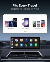ZUCWO 2-in-1 Mini Wireless CarPlay Adapter for iOS Android Auto Plug and Gray
