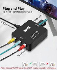 High-Quality RCA to HDMI Converter for Stunning 1080P Visuals – With Cables New