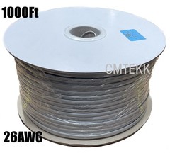 1000FT 26AWG 6 Conductor Telephone Phone Line Flat Cable Stranded Wire Silver UL