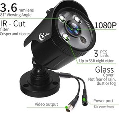 XVIM 1080P AHD 4-Camera DVR Complete System Night Vision BNC US-D8-4AHD7