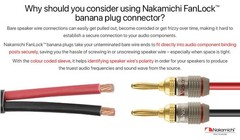 Nakamichi FanLock Excel Series 24k Gold Plated Banana 4 Pcs (2-Pairs),