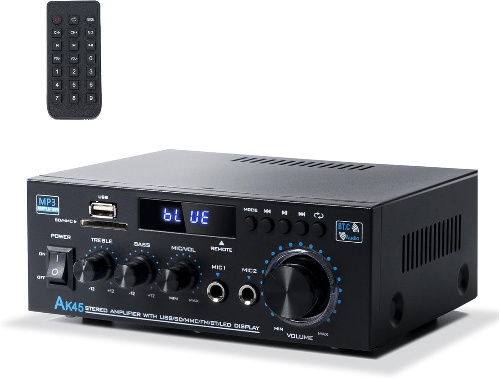 Stereo Receiver & Amplifier Home Audio Amp, AK45 Bluetooth Receiver for Home