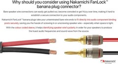 Nakamichi FanLock Excel Series 24k Gold Plated Banana Plugs 10 AWG – 18 AWG Gaug