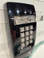 Vintage ITT Bell Telephone Wall Mount Push Button Black & Robins Egg Blue -COOL!