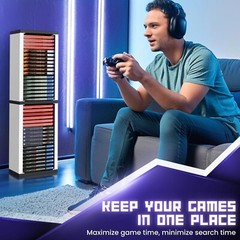 VIDEO GAME STORAGE TOWER ORGANIZER FOR PS5 PS4 PS3 NINTENDO SWITCH XBOX 36 DISCS