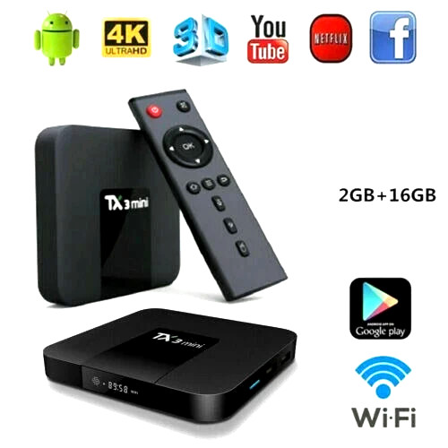 TX 3 – 4K Box- 2G/16Gb with Several apps Live Tv,Sports;Movies,Kid’s Show’s.