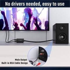 192kHz Digital to Analog Audio Converter Optical SPDIF to RCA DAC Cable 7ft/2m