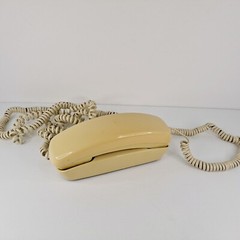 AT&T Corded Trimline Touch Tone Phone Push Button Almond Vintage FOR PARTS