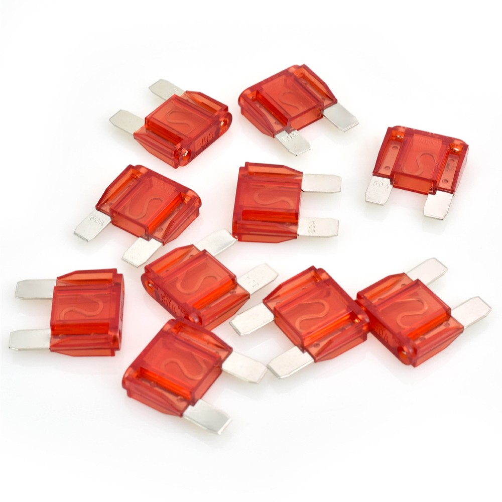 10pcs 50A Amp MAXI APX Maximum Large Blade Fuse for Auto Boat Truck RV Car Audio