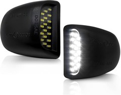 Full LED License Plate Light Tag Lamp Assembly Compatible with Silverado Black