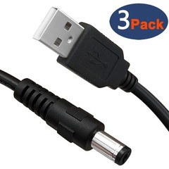 3-Pack 6Ft USB 2.0 Type a Male to DC 5.5 X 2.1Mm DC 5V Power Barrel Plug Connect
