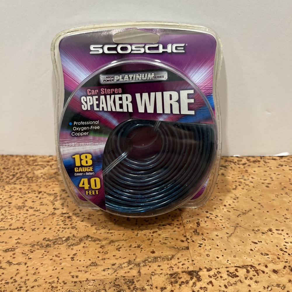 Scosche 18 Gauge 40 Ft. Speaker Wire, Oxygen Free Copper, KS1840B, Fast Shipping