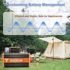 2000 watt Pure sine Wave car Inverter 24V DC to 120V AC Inverter for RV, Truck
