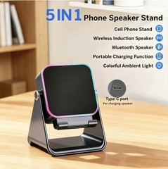 Wireless Induction Speaker 5-in-1 Bluetooth Speaker With Phone Stand