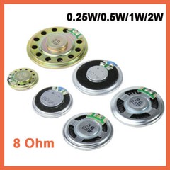 Small Speakers 8 Ohm 0.25W/0.5W/1W/2W Round Speaker Loudspeaker Various Sizes