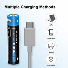 Kratax 1.5V USB AA AAA Rechargeable Li-Ion Batteries AA AAA Lithium Batteries