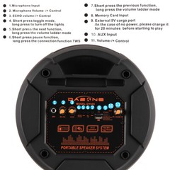 Loud Portable Bluetooth Speaker Dual Sub woofer Party Heavy Bass Sound System