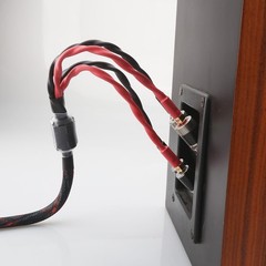 Pair HiFi Audio Bi-wire 16Cores OFC Copper Speaker Cable 2 to 4 Banana Plug