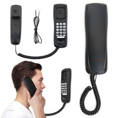 Landline Phone Corded Phone For Home Office Desk Wall Mount Telephone, Black US