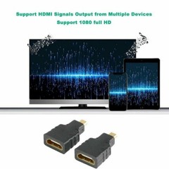 2 Pack Micro HDMI Type D Male To HDMI A Female Cable Adapter Converter Connector