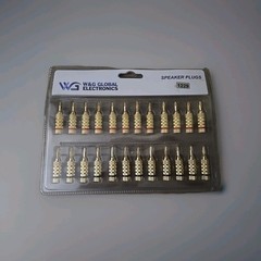 WGGE WG-009 Banana Plugs Audio Jack, 24k Gold Dual Screw Lock Speaker (12 Pairs)