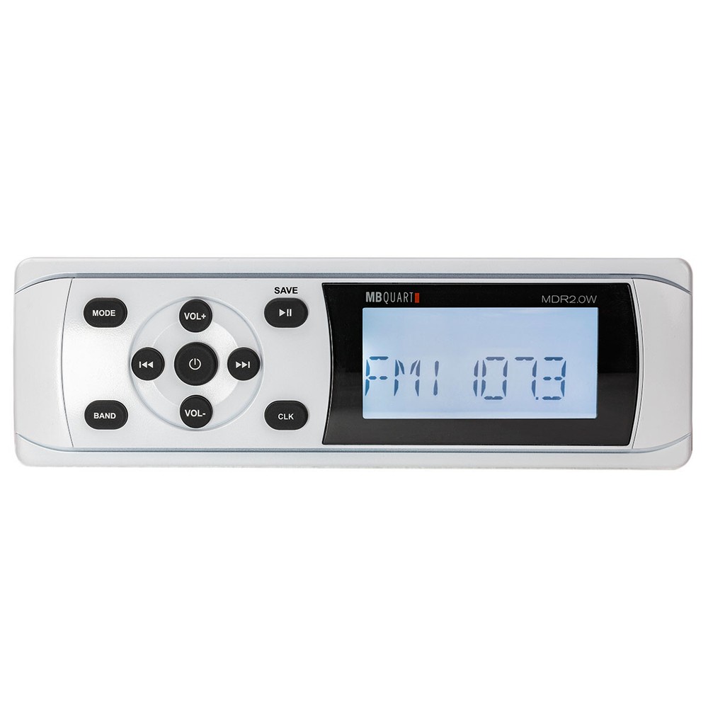 MB QUART MDR2.0W Marine Boat AM/FM Receiver w/Bluetooth/USB/RCA in White