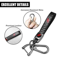 Key Fob Cover with Keychain for Dodge Charger Durango Carbon Fiber Red Trim