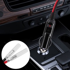 2Pack 12V-24V Fused Car Cigarette Lighter Male Plug Leads LED Light Replacement