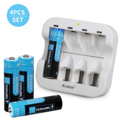 1.5V USB Rechargeable AA Lithium Battery 3500mwh Li-ion Batteries Charger Lot