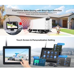 Solar Magnetic Wireless RV Backup Camera 1080P 7” Monitor for Car Truck Camper