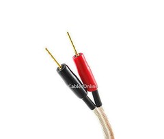 4ft 14AWG Pair-Wire Banana Plug to 2-Pin Banana Plug Speaker Cable Set