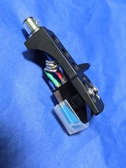 Genuine ATVM95C Cartridge/Black Technics Style Headshell/SILVER LITZ WIRES