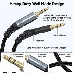 AUX Cable 10Ft, 3.5Mm Audio Cable Long Aux Cord Male to Male 10 Feet Auxiliary H