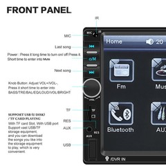 7″ 2 DIN Car Stereo Radio Bluetooth Touch Screen Mirror Link MP5 Player +Camera