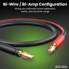 14 AWG Speaker Cable Banana Plugs OFC Copper Bi Wire Bi Amp HiFi 2 Pack