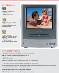 TOSHIBA | 9″ TV DVD COMBO ✪NOS✪ MD9DP1 RARE RETIRED PORTABLE 12V DC 120V AC CRT